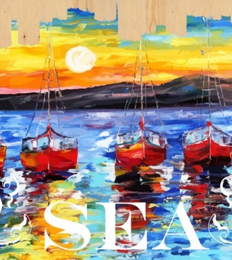 Color Kit Картина по номерам на дереве Ласковое море