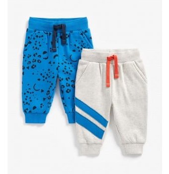 Миниатюра фотографии Спортивные брюки с начесом, 2 шт., серый, синий