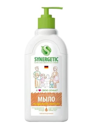 Миниатюра фотографии Мыло synergetic (синергетик), жидкое, миндальное молочко, 500 мл.