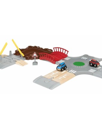 Миниатюра фотографии Игровой набор brio с автодорогой, мостом и переездом (14 элементов)