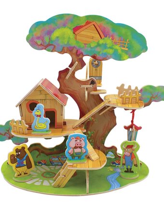 Миниатюра фотографии Пазл 3d rezark дом на дереве