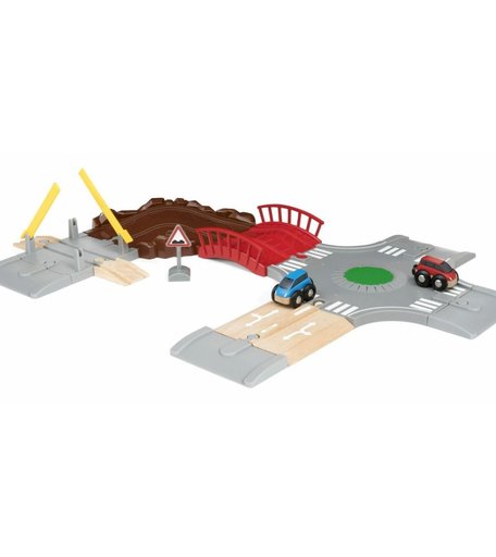 Игровой набор Brio с автодорогой, мостом и переездом (14 элементов)