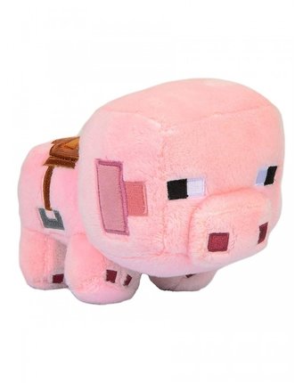 Миниатюра фотографии Мягкая игрушка minecraft happy explorer saddled pig 16 см