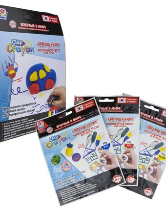 1 Toy Набор Clay Crayon тесто-мелков Машинка 3 цвета по 30 г