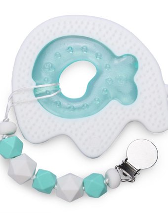 Набор прорезывателей Happy Baby (силиконовый и полиэтиленовый с водой) с держателем, c 4 месяцев