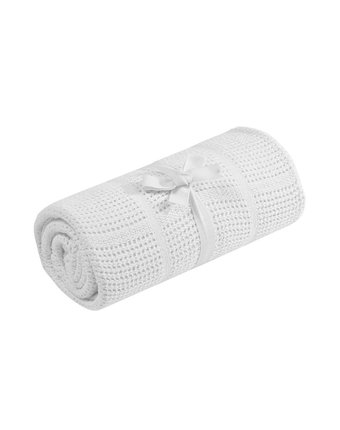 Миниатюра фотографии Ажурное одеяло mothercare для колыбели, 90х70 см, белый