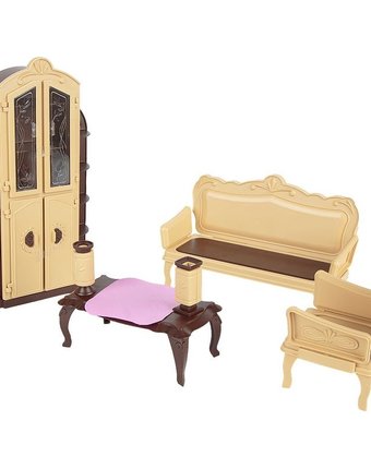 Миниатюра фотографии Набор мебели для кукол огонек коллекция для гостиной