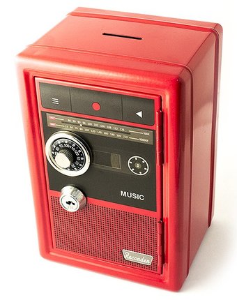 Миниатюра фотографии Эврика подарки и удивительные вещи копилка сейф с ключом радио-ретро