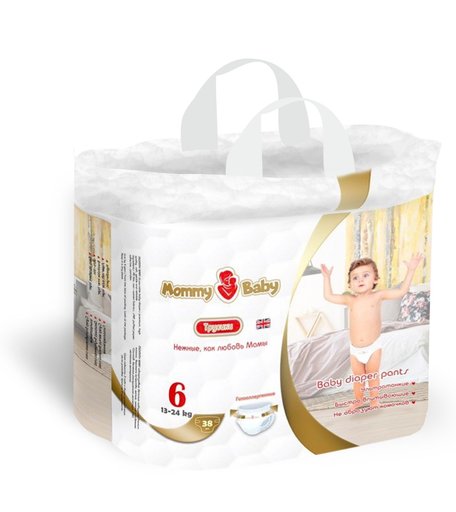 Трусики-подгузники MOMMY BABY, р. 6, 14-24 кг, 38 шт
