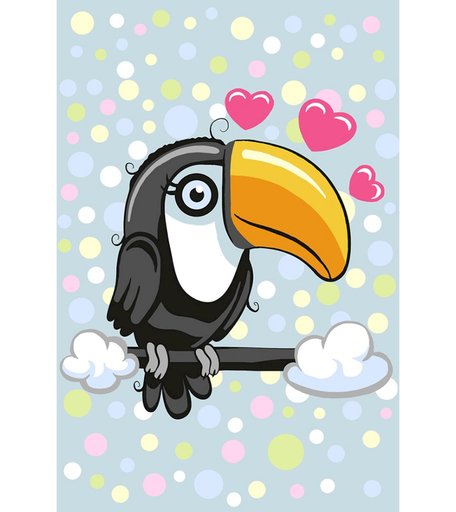 Набор для раскрашивания по номерам ФРЕЯ Влюбленный Тукан