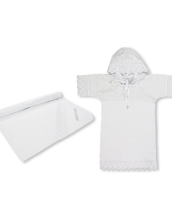 Миниатюра фотографии Крестильный набор пелёнка/рубашка leo