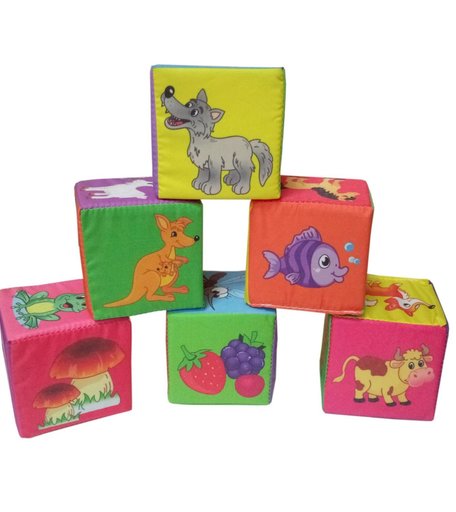 Набор кубиков Издательство Учитель Животные и их питание, 7х7х7