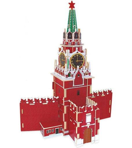 Robotime Пазл деревянный 3D Кремль Спасская башня