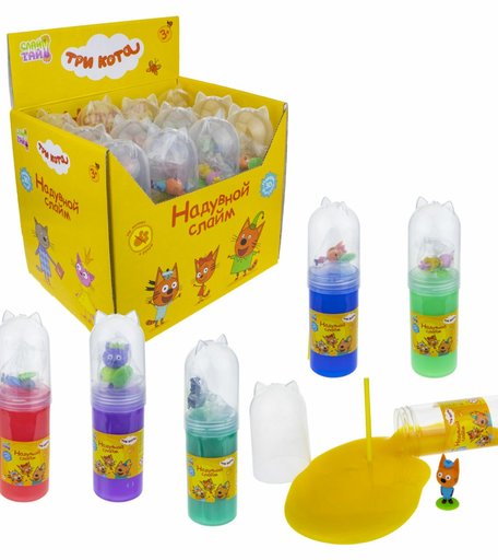 Набор надувного слайма Три кота Слайм Тайм, с фигуркой