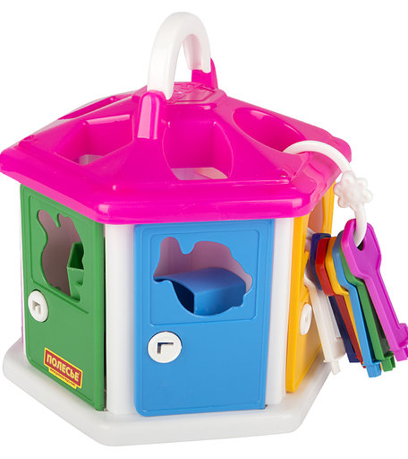 Сортер Полесье Логический домик розовая крышка