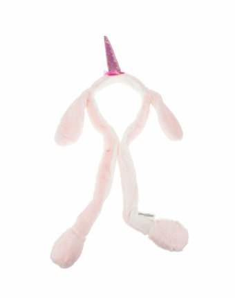 Миниатюра фотографии Детский ободок 1toy хлоп-ушки единорог розовый, с поднимающимися ушками