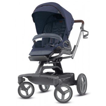 Коляска Inglesina Quad System 4 в 1 на шасси Quad Titanium Black Coffee Oxford Blue, синий