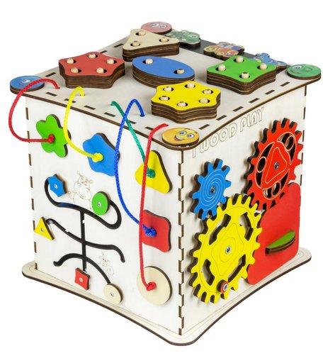 Кубик развивающий Iwoodplay МУЛЬТИЦВЕТ