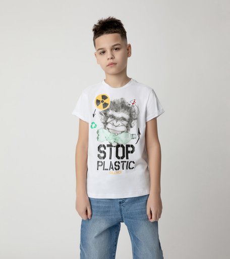 Футболка Stop Plastic для мальчика Gulliver
