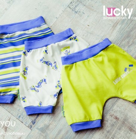 Lucky Child Шорты для мальчика Маленький Гонщик 3 шт.