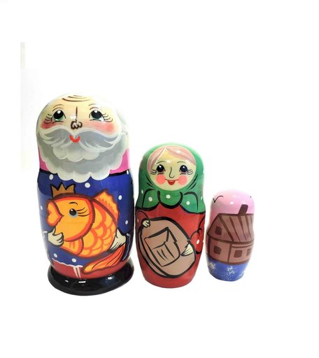 Матрешка Taowa Сказка Золотая рыбка (дед в синей рубахе)