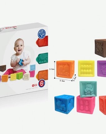 Миниатюра фотографии Развивающая игрушка haunger набор кубиков развивайка 12 шт.