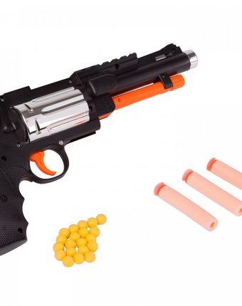 Миниатюра фотографии Bondibon оружие с мягкими пульками револьвер 2 в 1