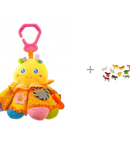 Подвесная игрушка Forest kids Осьминожка и Игрушка пластизоль Домашние животные