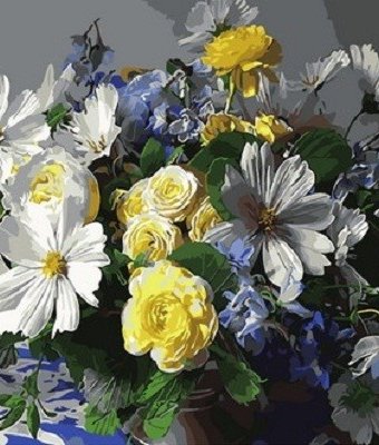 Paintboy Картина по номерам Белые цветы