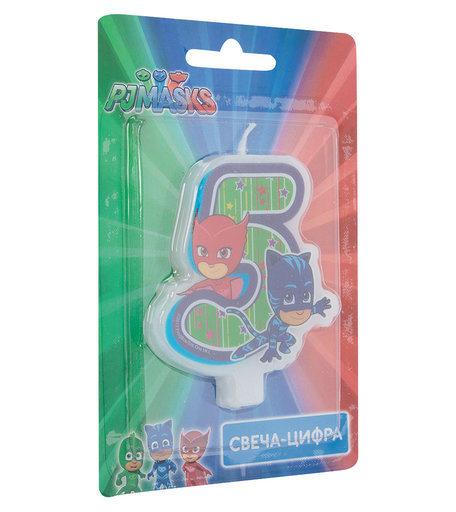 Свеча-цифра PJ Masks №5 4 см