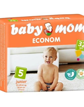 Миниатюра фотографии Подгузники baby mom econom дышащие () шт.