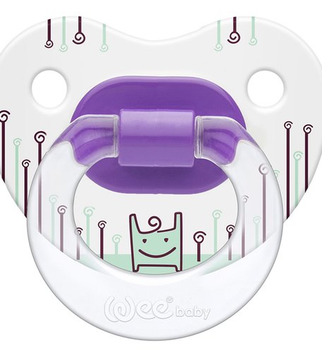 Пустышка WeeBaby с рисунком силикон, от 6 месяцев