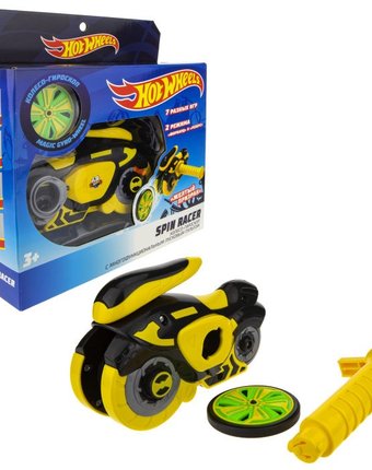 Миниатюра фотографии Hot wheels игрушка spin racer желтый призрак