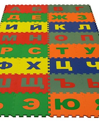 Игровой коврик Eco Cover мягкий пол Алфавит Русский 25x25 см (32 детали)