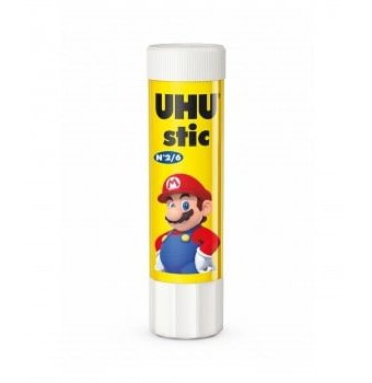 Клей-карандаш UHU Super Mario, 8,2 г., белый
