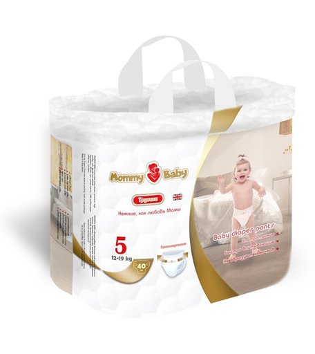 Трусики-подгузники MOMMY BABY, р. 5, 12-19 кг, 40 шт