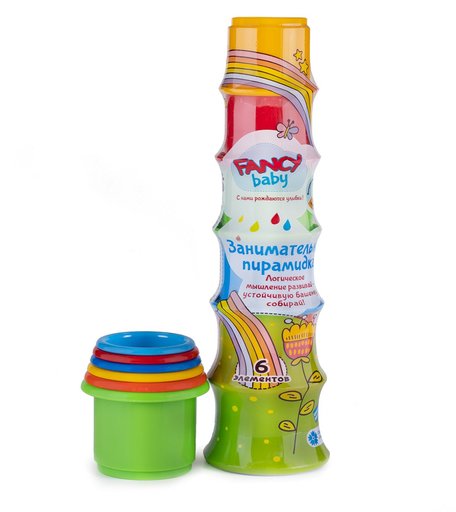 Игрушка пирамидка Fancy Baby Пирамидка из 6 элементов-стаканчиков