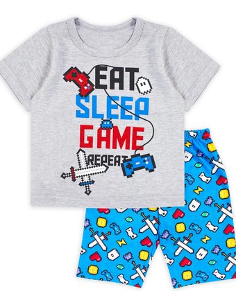 Миниатюра фотографии Пижама шорты/футболка с коротким рукавом веселый малыш геймер