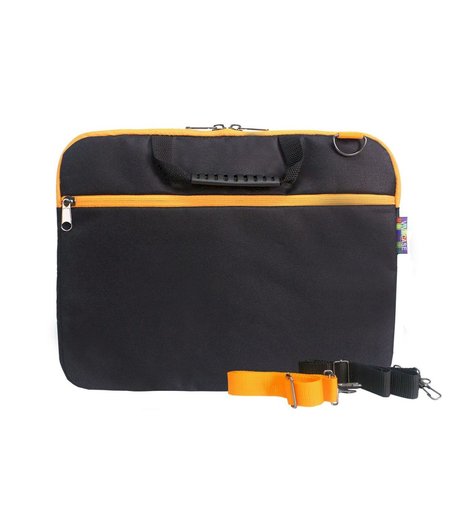 Сумка Vivacase для ноутбука Business Slim 14 Spinner, цвет: черный/желтый