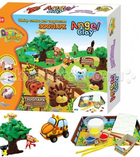 Angel Clay Игровой набор массы для лепки Зоопарк на русском языке