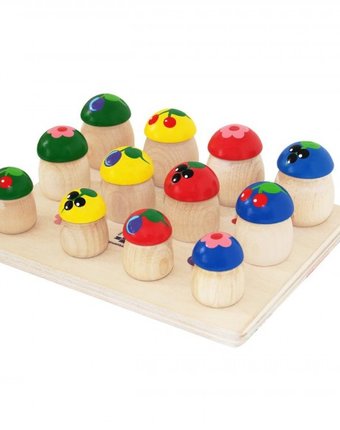 Миниатюра фотографии Деревянная игрушка краснокамская игрушка грибочки