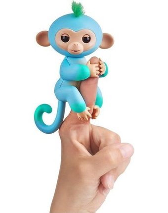 Интерактивная игрушка Fingerlings Обезьянка Чарли 12 см цвет: голубо-зеленый