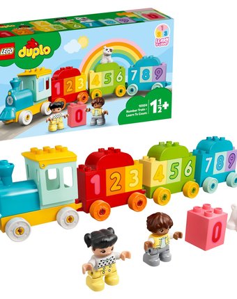Миниатюра фотографии Конструктор lego duplo 10954 поезд с цифрами — учимся считать