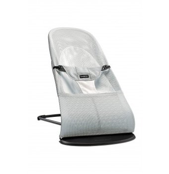 Миниатюра фотографии Кресло-шезлонг babybjorn balance soft mesh, серый, белый