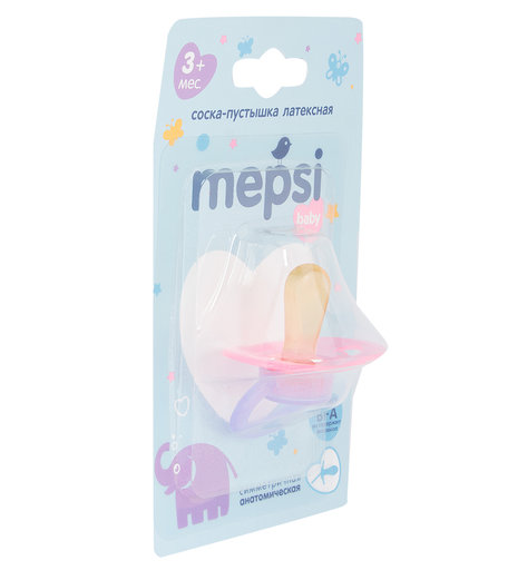 Пустышка Mepsi Baby латекс, с 3 мес