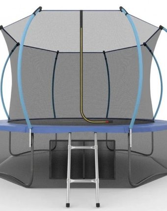 Миниатюра фотографии Evo jump батут с внутренней сеткой и лестницей диаметр 12ft blue и нижняя сеть