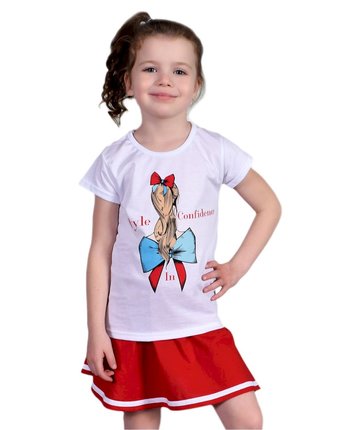Миниатюра фотографии Комплект футболка/юбка счастливая малинка