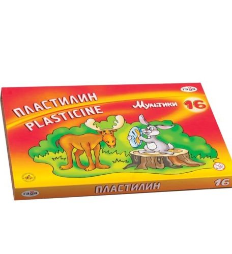 Пластилин Гамма 16 цв. 320 г стек Мультики 10 320 белый