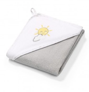 Полотенце с капюшоном BabyOno "Soft", 100х100 cм, серый