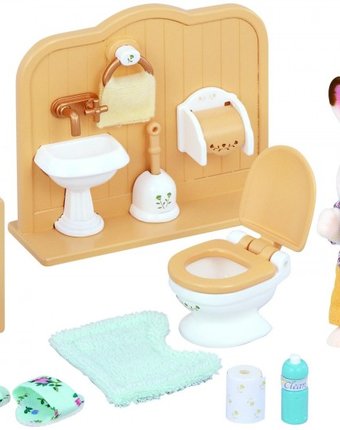 Миниатюра фотографии Sylvanian families игровой набор братик и туалетная комната